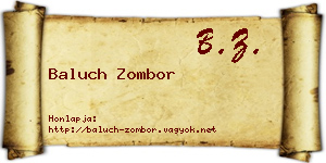 Baluch Zombor névjegykártya